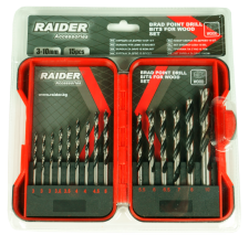 Set burghie pentru lemn Ø3-10mm 15pcs RAIDER