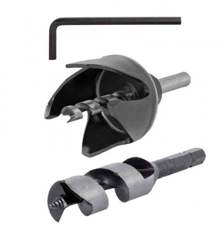 Set carota 54mm si burghiu pentru lemn 22mm