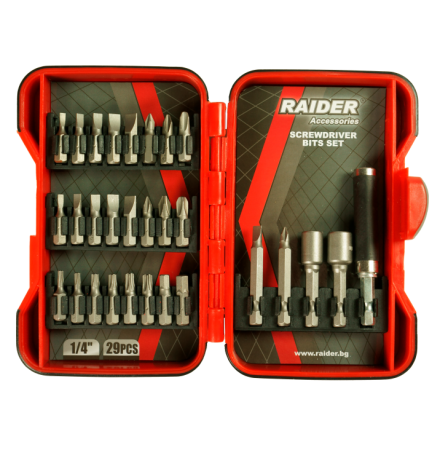 Screwdriver Bits 1/4" 29 pcs. Set RAIDER
